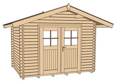 weka Gartenhaus Premium45 Gr.3, DT, 300 x 300