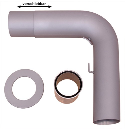 Ofenrohr / Rauchrohr - Set Fullform Schieberohr Ø150mm Senotherm grau