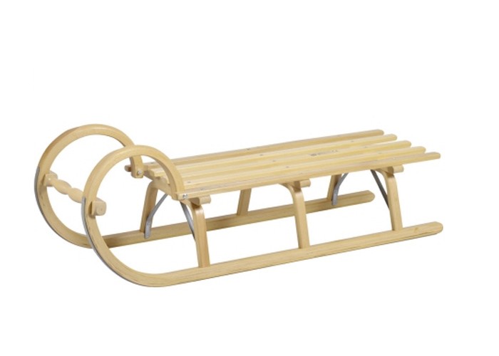 Holzschlitten / Hörnerrodel Ress mit Lattensitz 115 cm