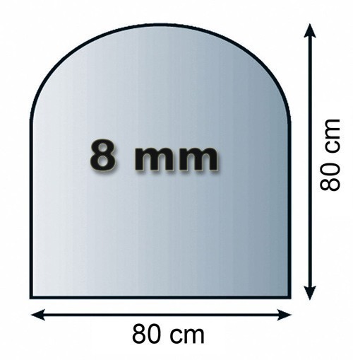 B-Ware Funkenschutzpl Glas 8mm Lienbacher Rundbogen 80x80cm