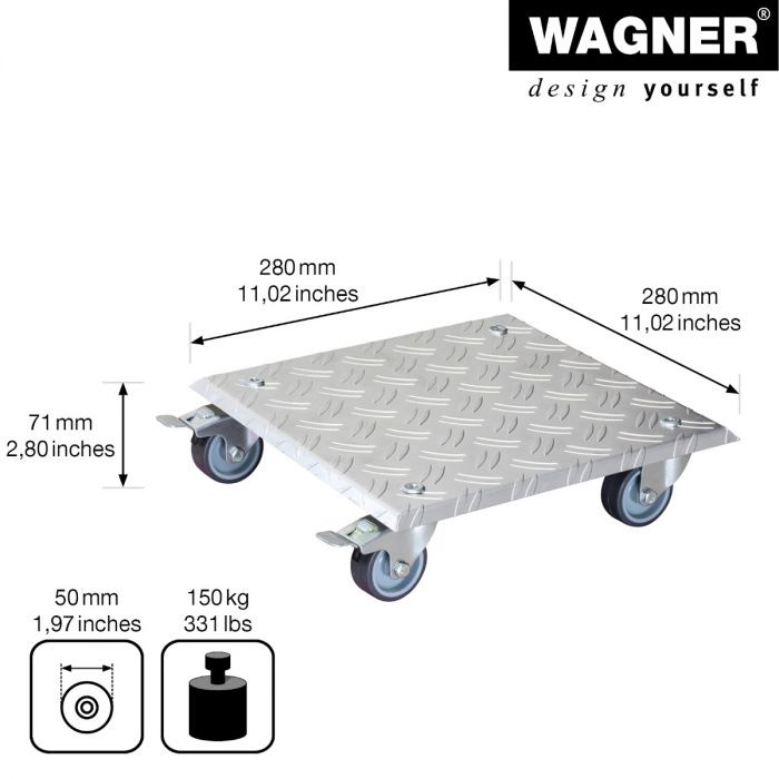 Multiroller Pflanzenroller Alaska  Alu-Rifelblech 280x280 mm für 150kg