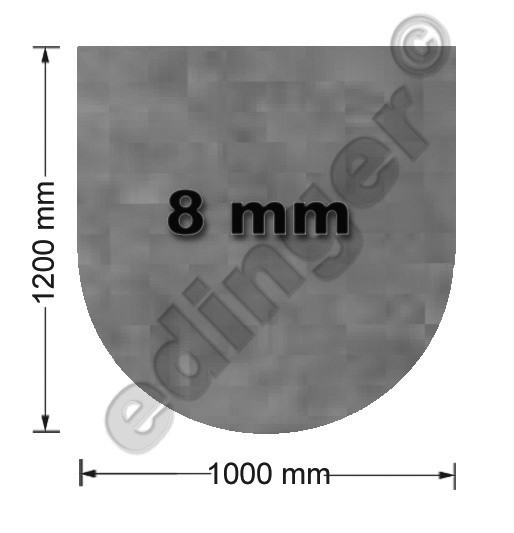 Funkenschutzplatte Glas 8mm Lienbacher Speckstein halbrund 1000x1200mm
