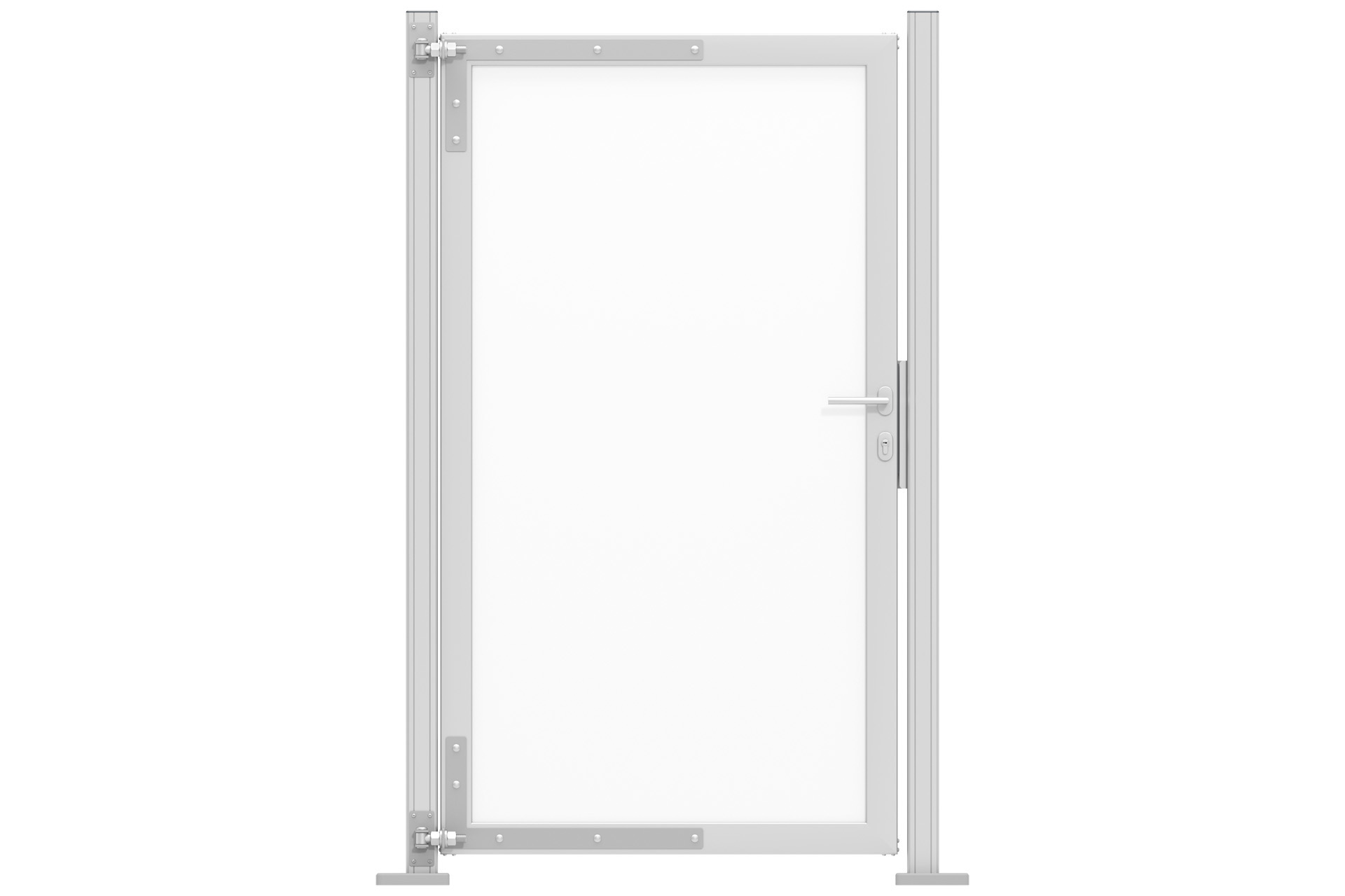 EASY-FENCE Tor-Pfosten 2er-Set Silber 190 cm mit Pfostenträgern