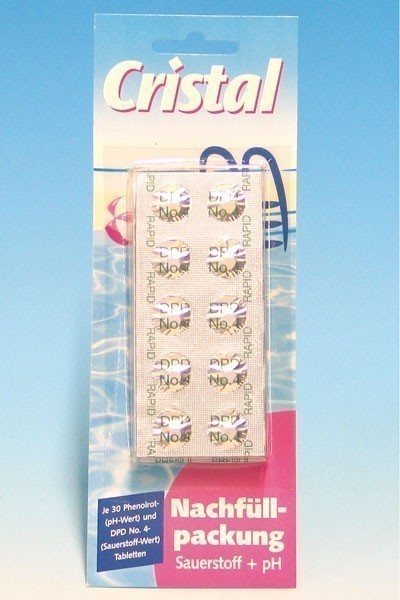 Cristal Nachfülltabletten für Sauerstoff & pH-Wert Wassertester 60 Stk
