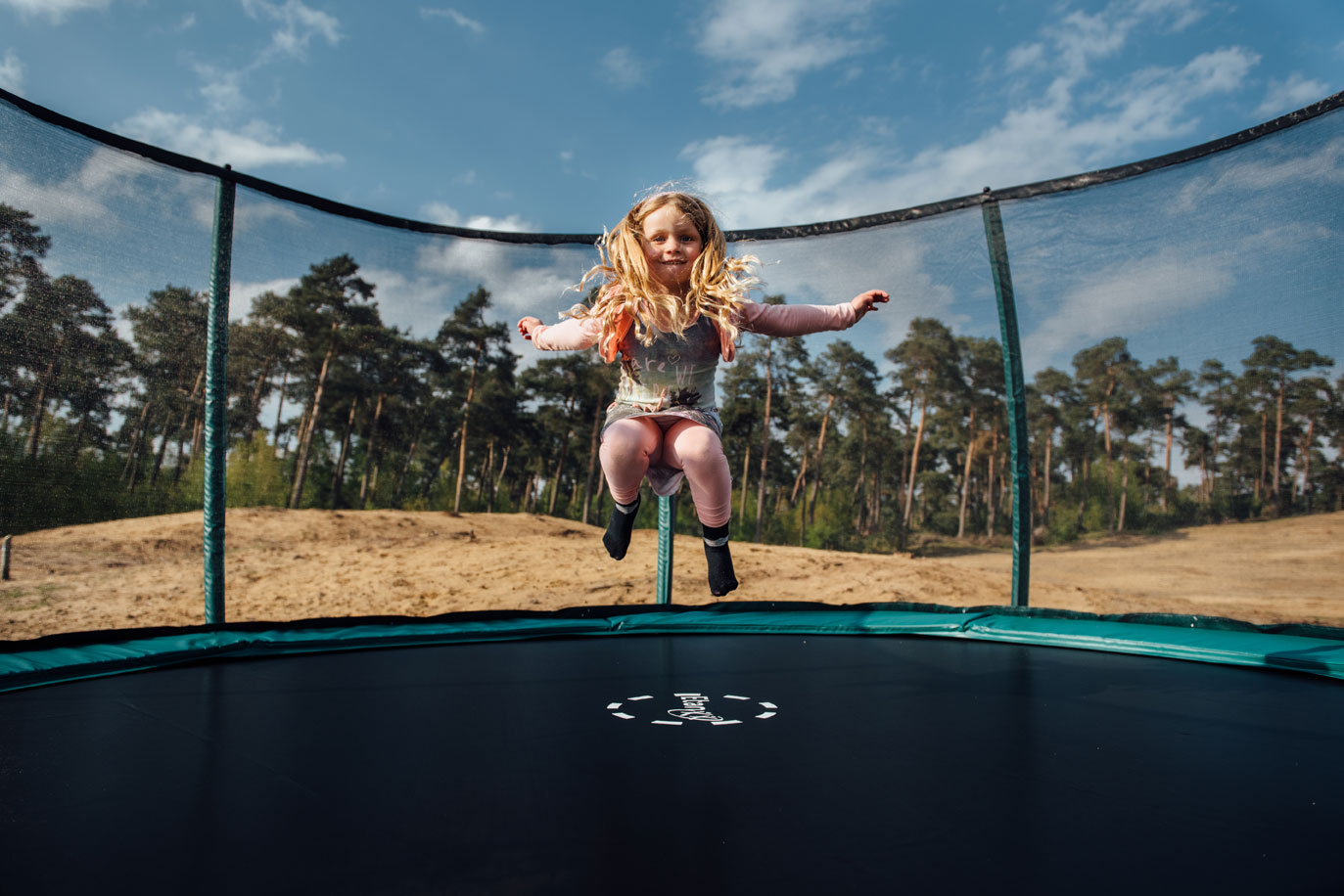 Trampolin InGround Etan Premium Gold 8 Netz Deluxe Ø244cm grün
