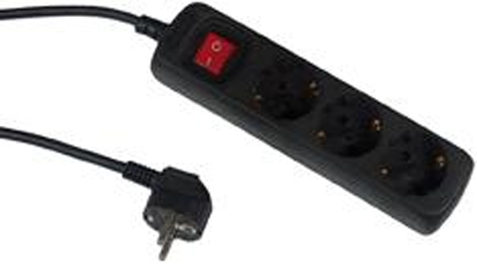 Tischsteckdose Verlängerungskabel 3-fach schwarz 1,4m Kabel