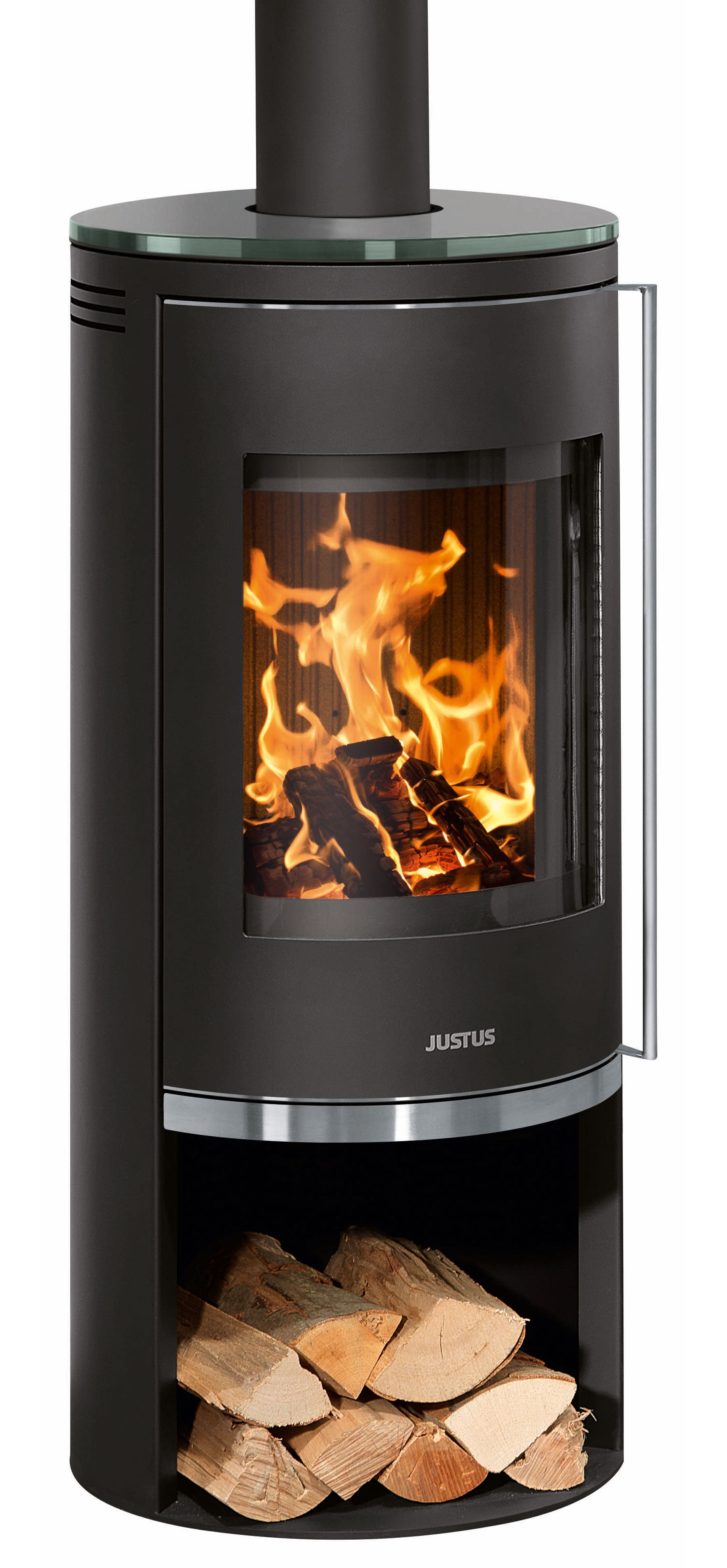 Kaminofen Justus Faro 2.0 raumluftunabhängig Stahl schwarz Glas 6kW
