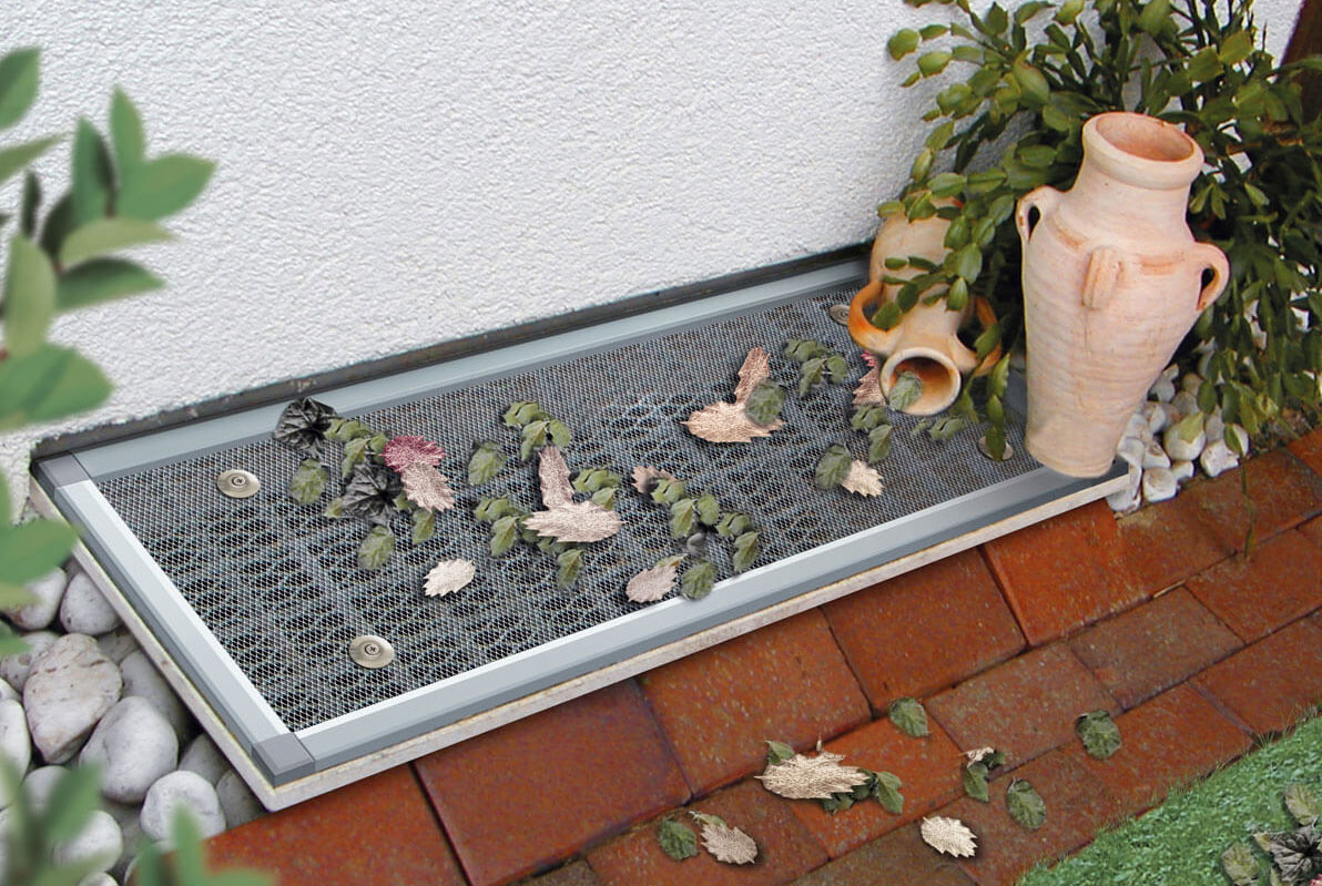 Lichtschachtabdeckung Alu mit Alu Rahmen Schellenberg 55x110cm