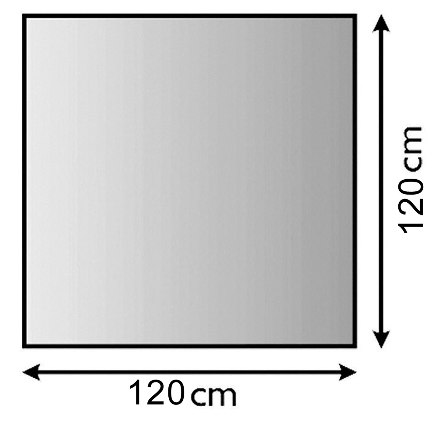 Funkenschutzplatte / Bodenblech Lienbacher schwarz 4-Eck 120x120cm