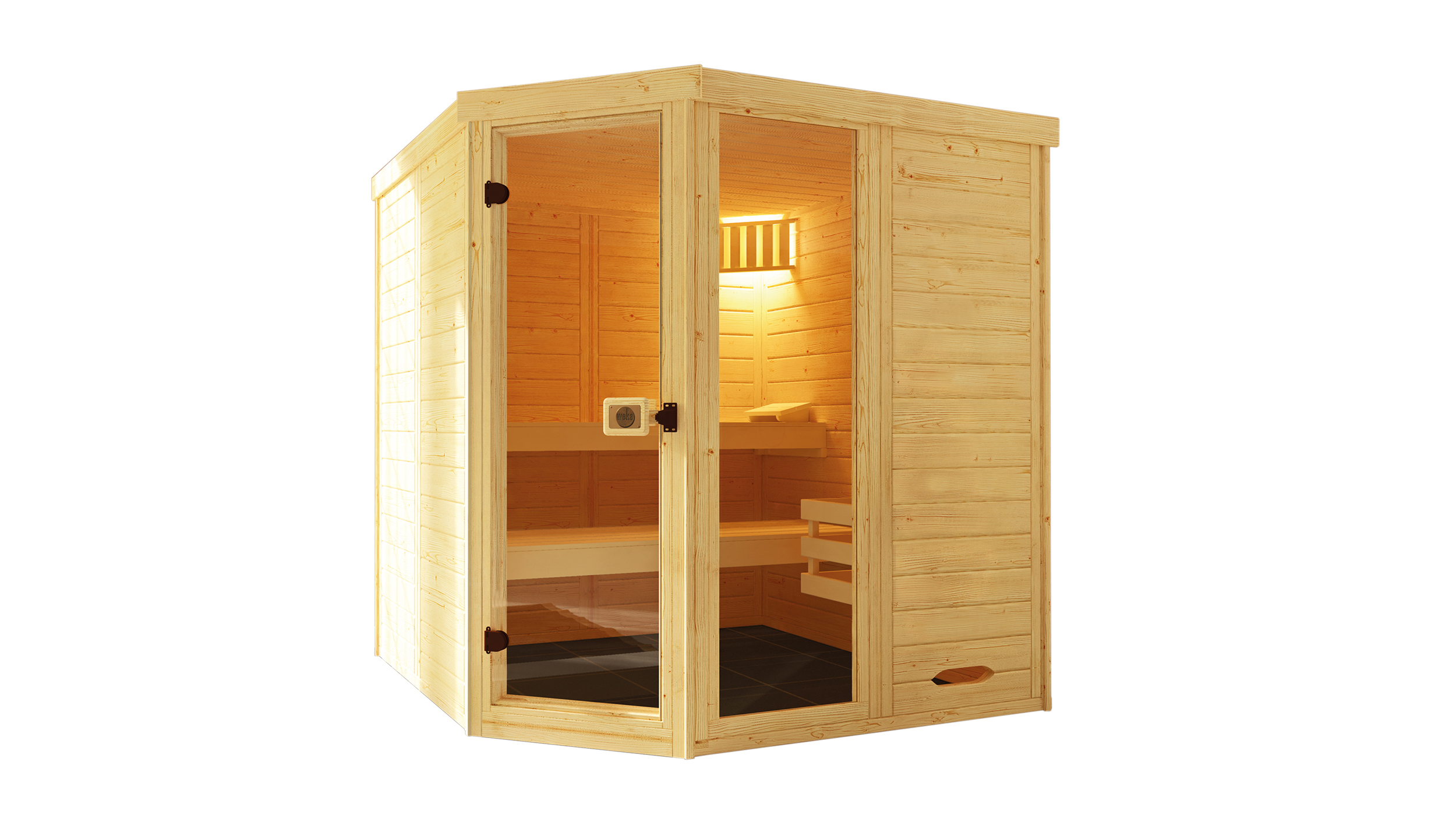 Weka Massivholz Element Sauna 38 mm LAUKKALA 3