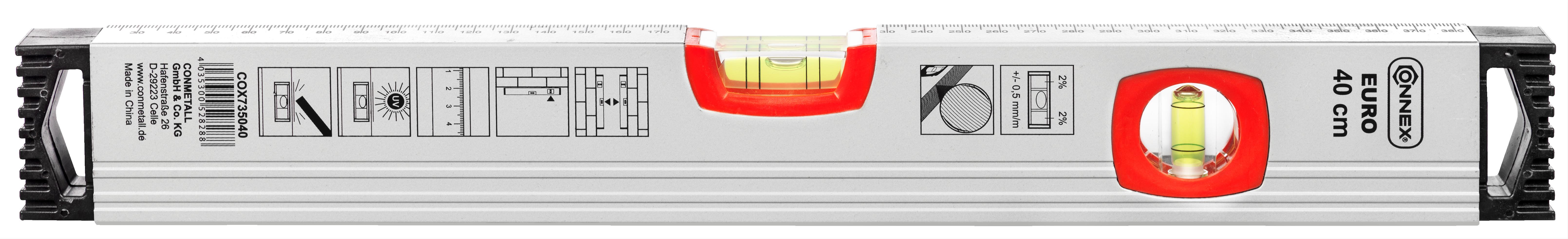Wasserwaage 40cm Alu Gefälleanz 2%