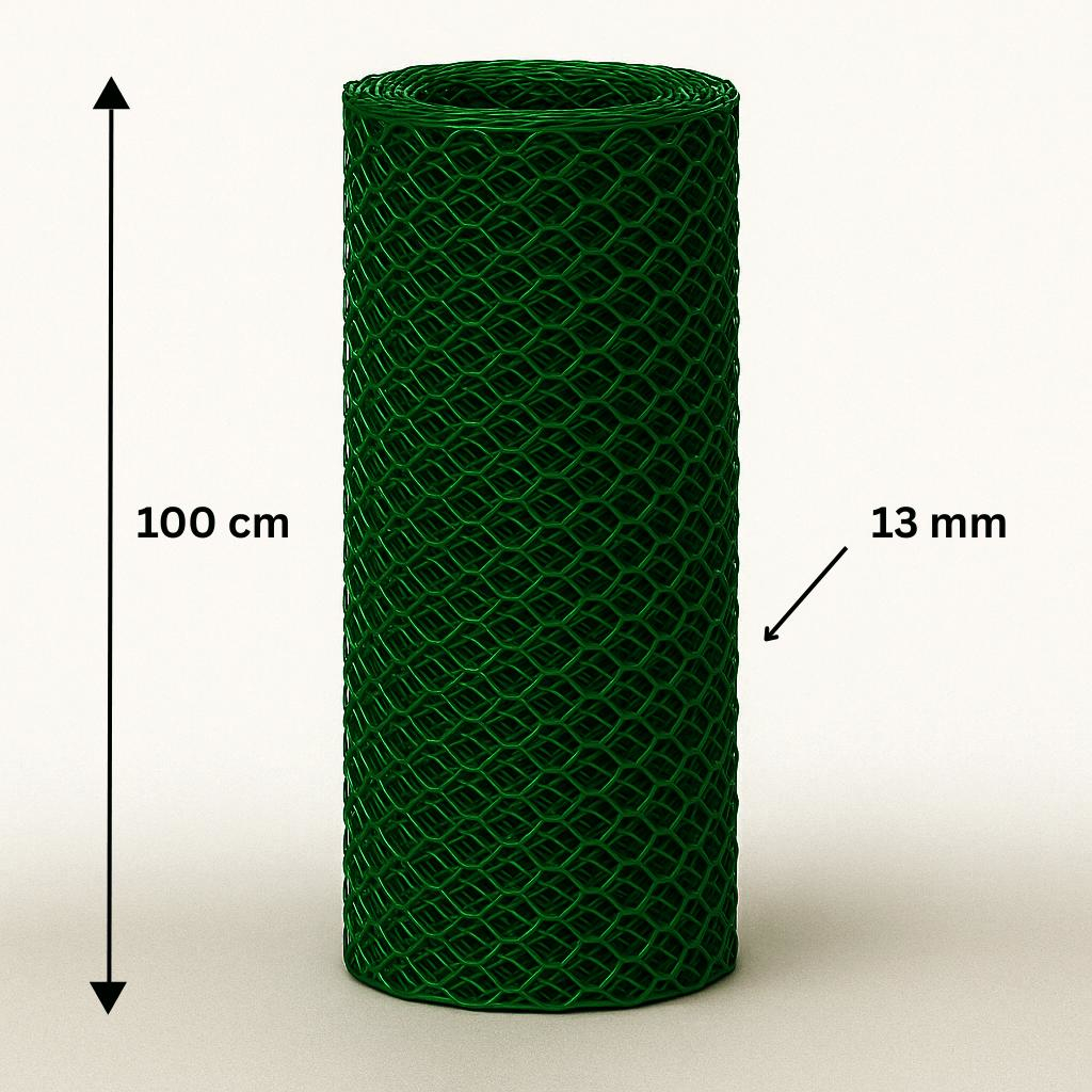 6-Eck-Geflecht / Zaun grün 25 x 1 m Masche 13 mm Draht 0,7 mm