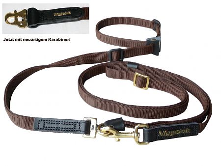 Hundeleine Umhängeleine Pirschleine 20mm braun
