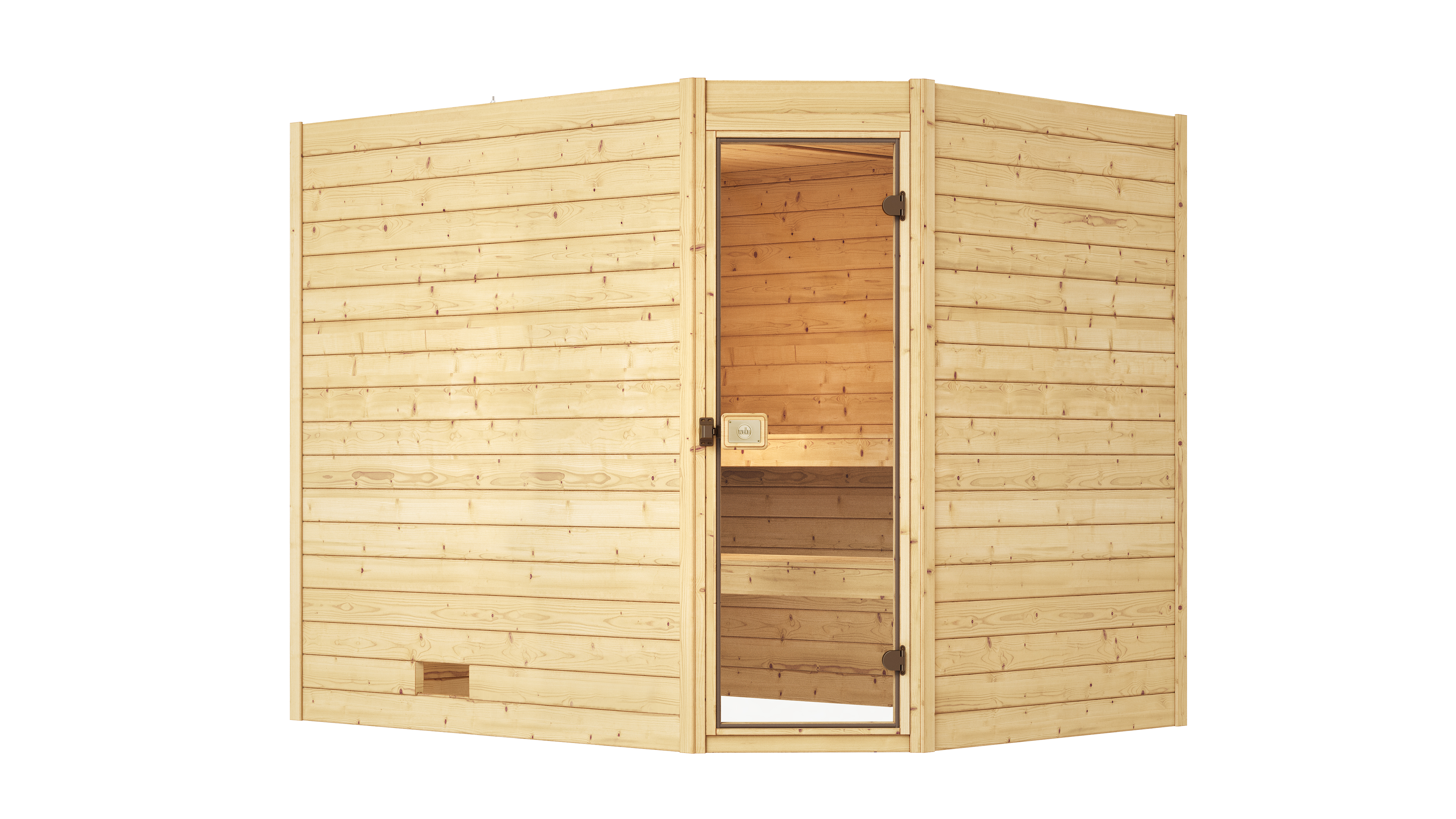 Weka Massivholzsauna  VALIDA Eck 3 Glastür