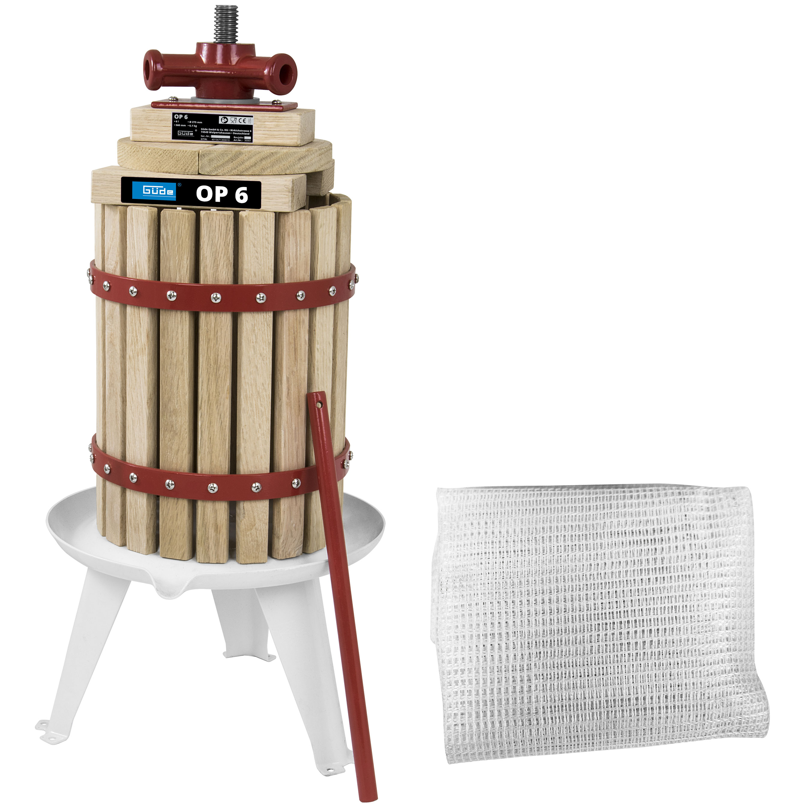 Güde Obstpresse / Beerenpresse OP 6 Holz 6 Liter