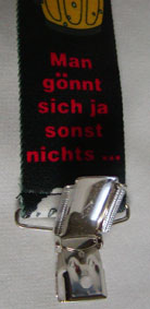 Originelle Fun Party Hosenträger mit Flaschenhalter Schneider Grill