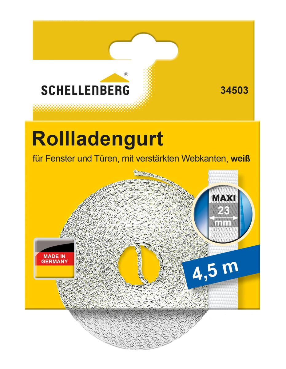 Schellenberg Rollladengurt 23mm Maxi 4,5m weiß 34503