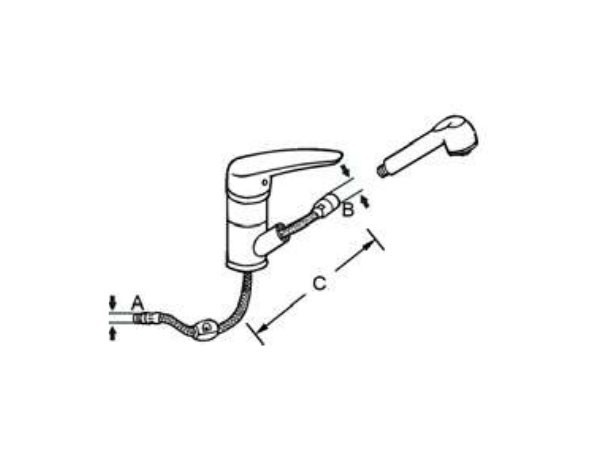 Cornat Geschirrbrauseschlauch Teflon / Spültisch Armatur