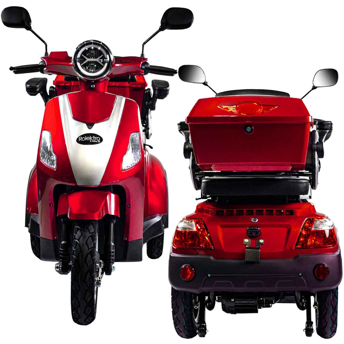 Seniorenmobil RolektroTrike 15 Li V3.15Km/h rot Führerscheinfrei