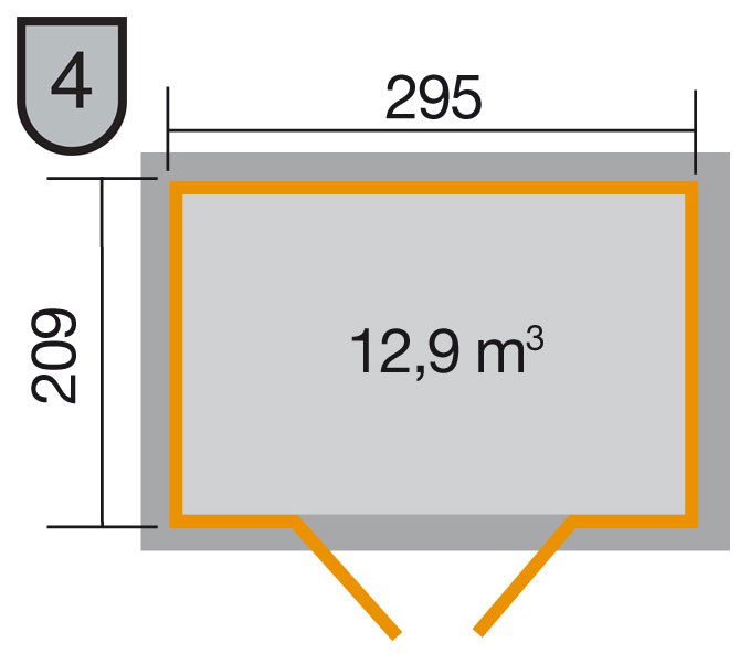 weka Gartenhaus 226 Gr.3, grau, 21 mm