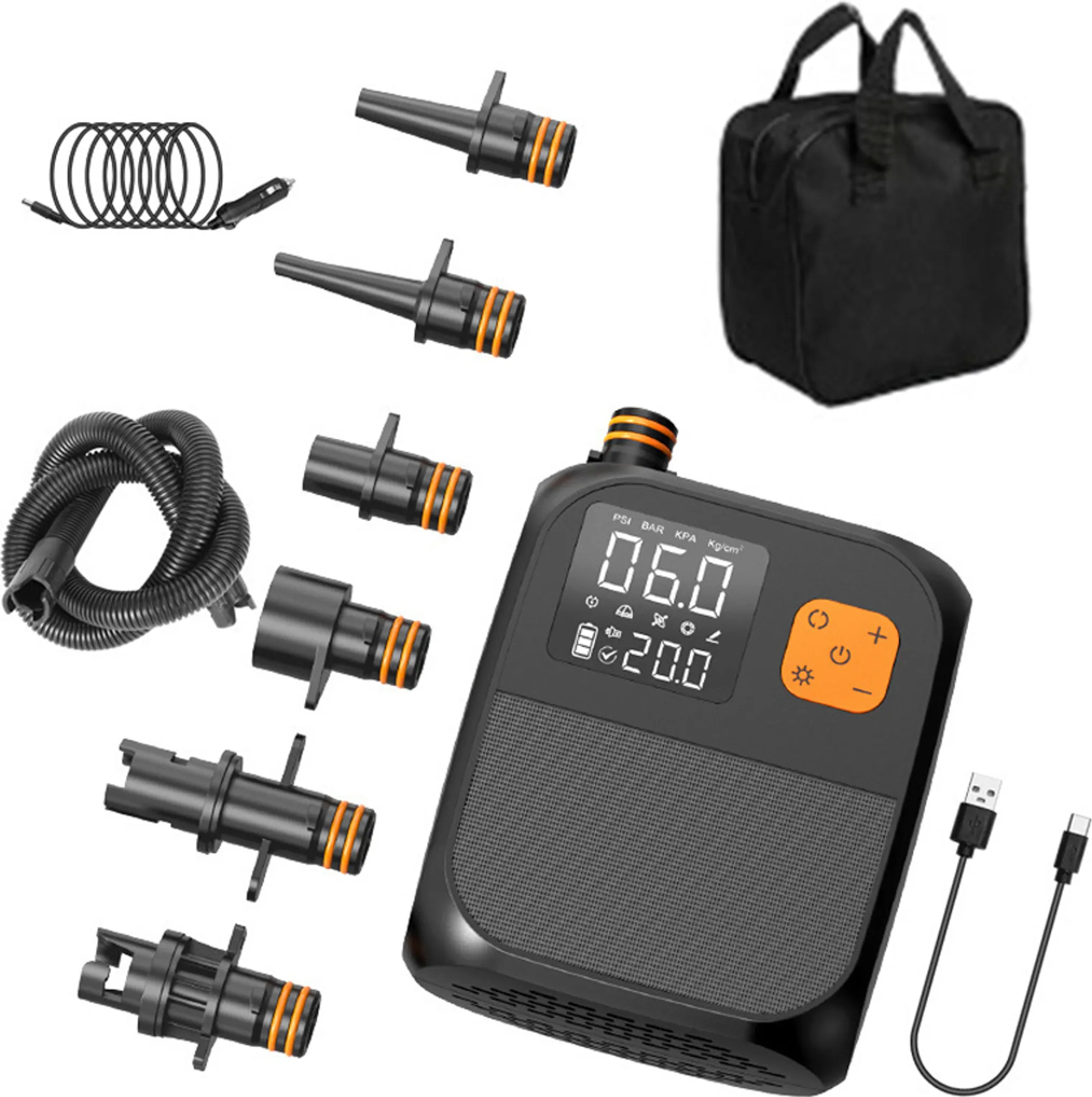 Tragbare Elektro-Luftpumpe – 25 PSI | 8000mAh | Für SUP, Kajak & etc.