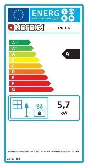 Energielabel Kaminofen La Nordica Brigitta Gusseisen 5,7kW