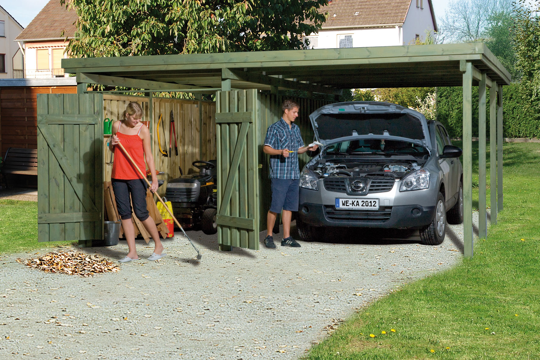 weka Carport 607 Gr.3, inkl. XXL Geräteraum