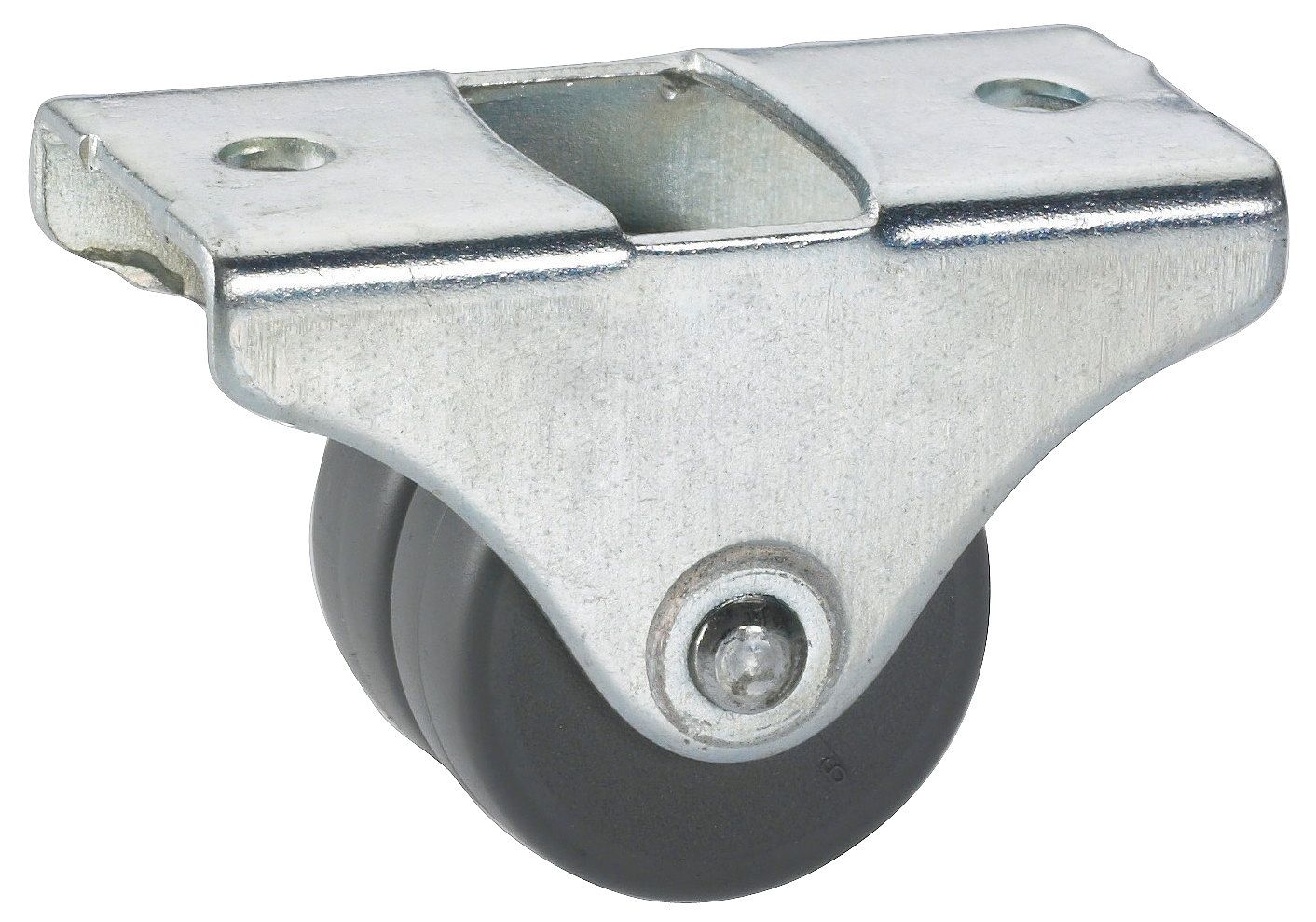 Möbel-Doppelbockrolle Ø 25 mm – Kompakt & Bodenschonend