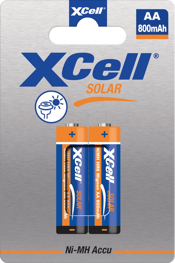 XCell Solar Akku X800 AA, NiMH 1,2 V, 800 mAh