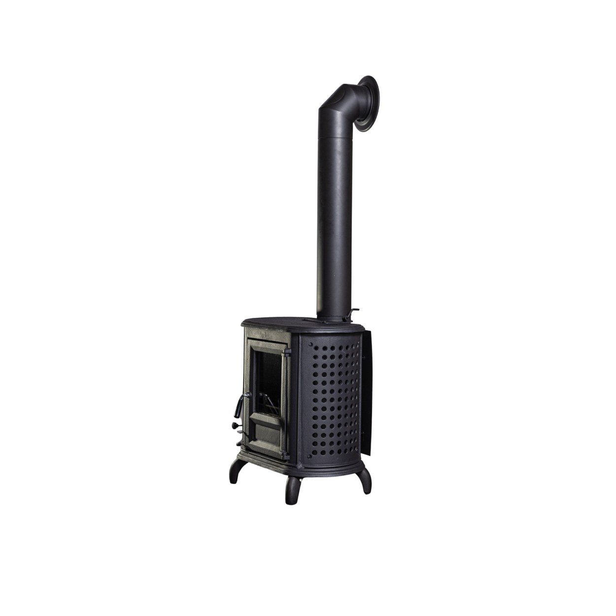 Globe Fire Herculina XS Kaminofen schwarz 6,1 kW, geschwungene Füße