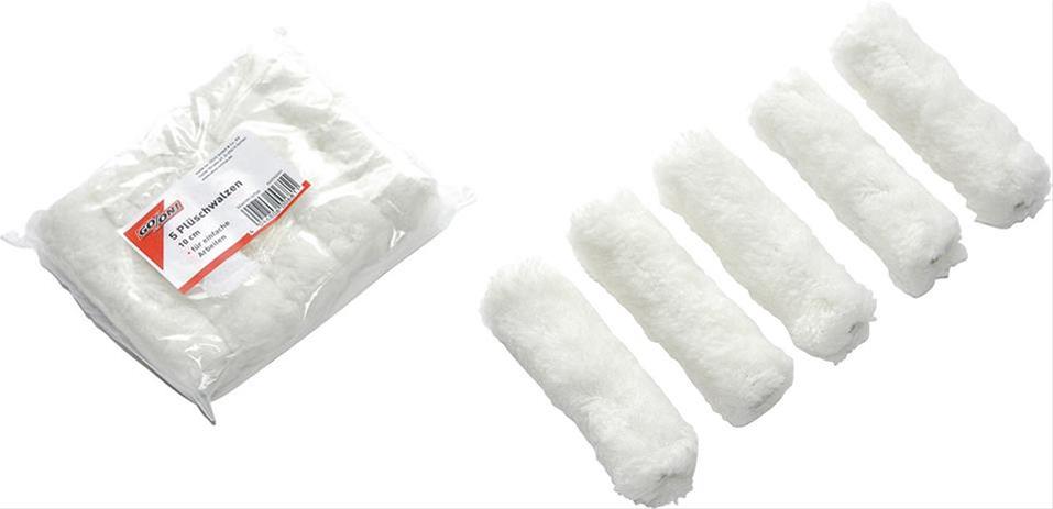 5 HK-Kleinwalzen Plüsch Polyacryl weiß, FH 12 mm