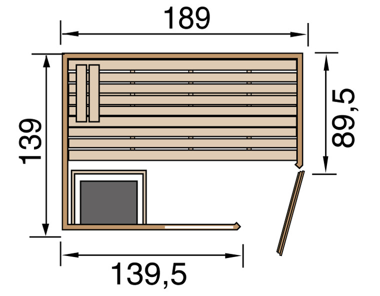 Weka Sauna VALIDA 7,5 kW BioS Gr.2 Glastür mit Fenster
