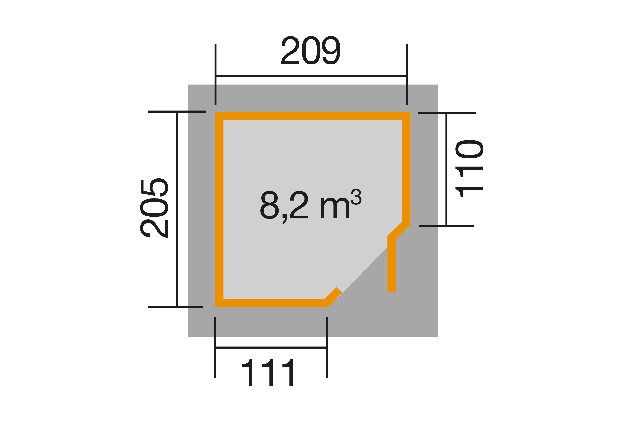 weka Gartenhaus 229 A Gr. 1, natur, 21 mm, neue De