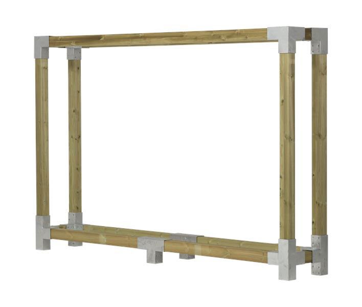 Holz Brennholzregal Cubic 286x50x188cm natur kdi