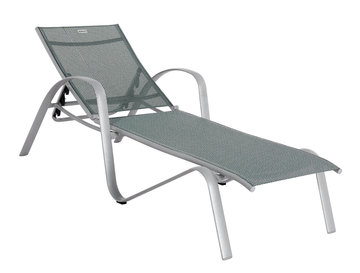 Gartenliege / Sonnenliege stapelbar Acamp Acatop Alu platin / grigio