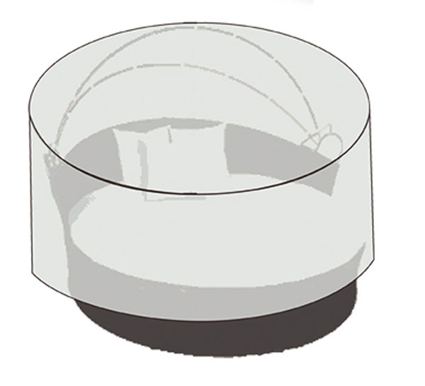 Schutzhülle Wehncke Deluxe für Loungeinsel Ø200x45/126cm anthrazit