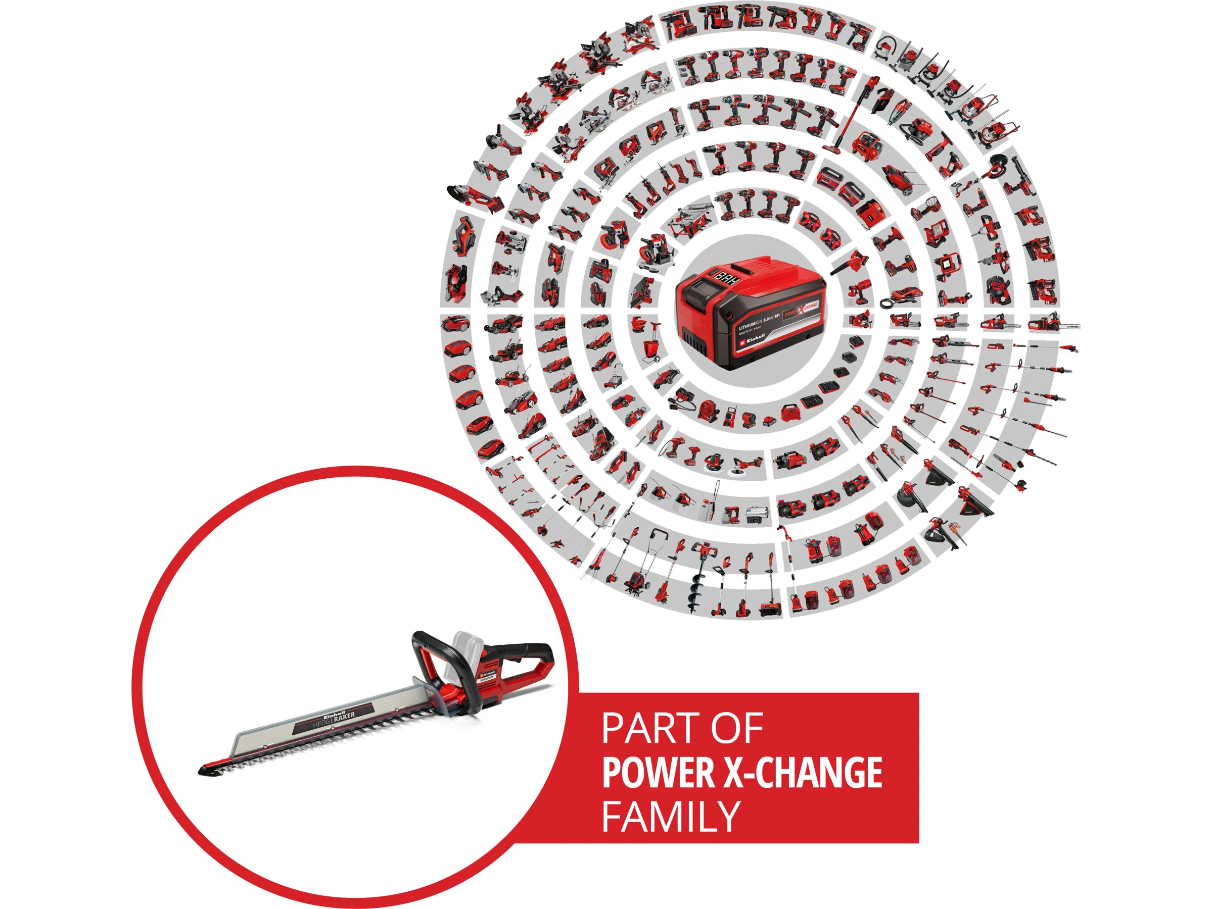 Einhell Power X-Change Akku-Heckenschere Arcurra 18/55