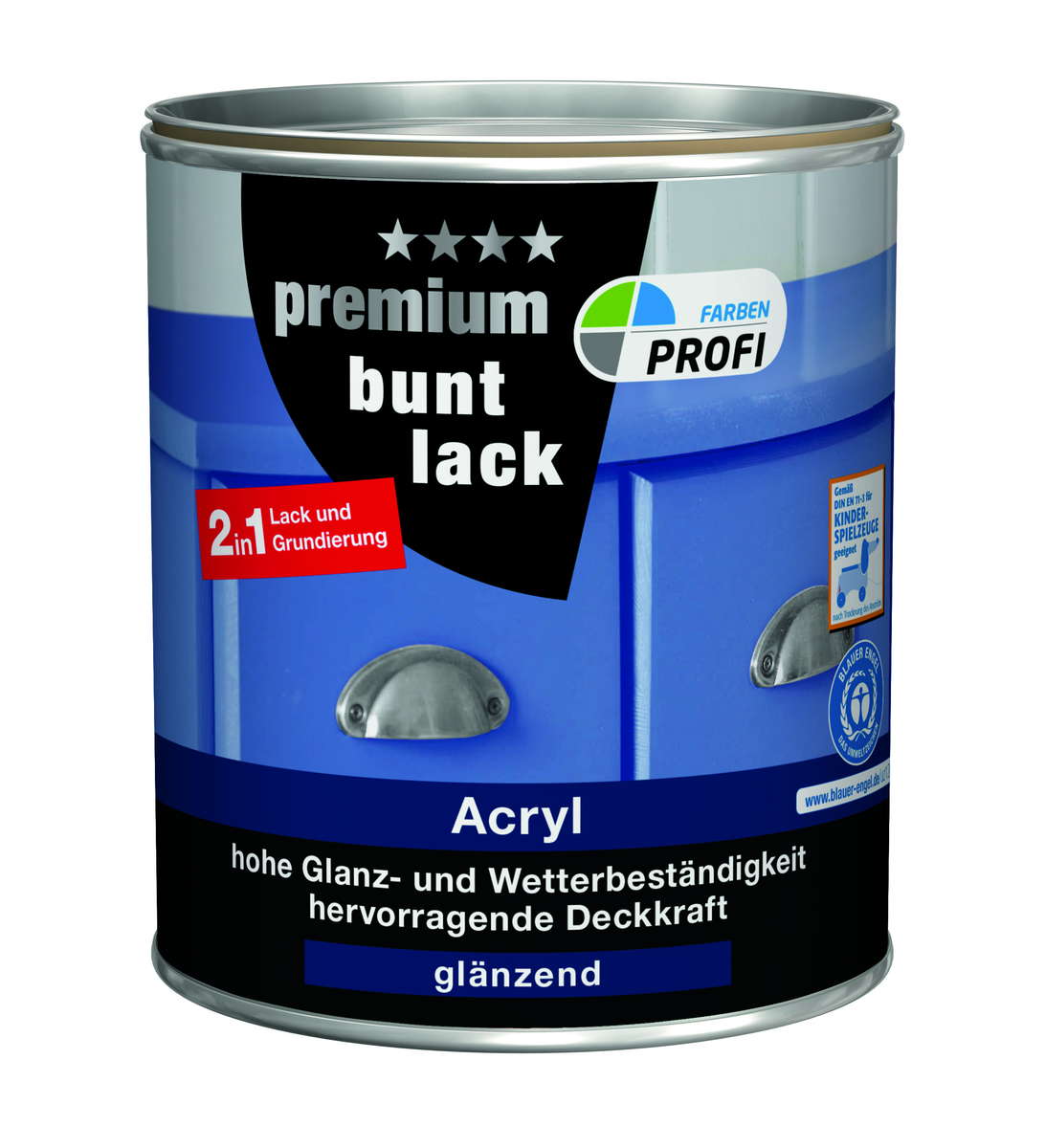 PROFI Acryl Buntlack glänzend Nußbraun 750 ml