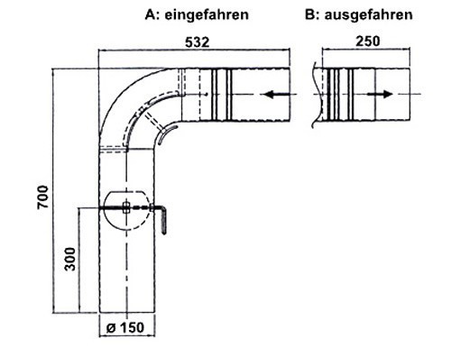 Ofenrohr / Rauchrohr - Set Fullform Schieberohr Ø150mm Senotherm grau