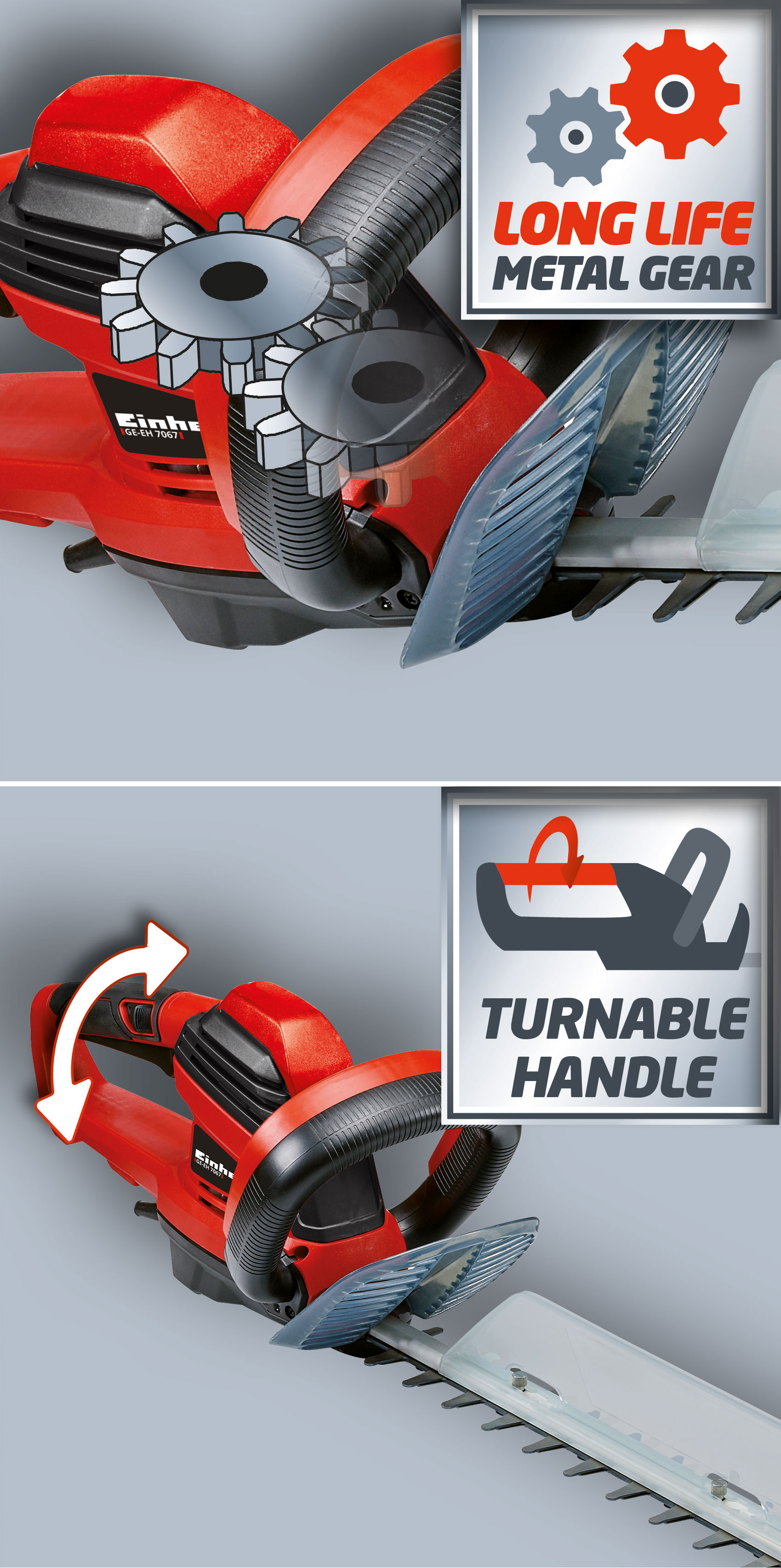 Einhell Heckenschere Elektro GE-EH 7065 Schnittlänge 67cm