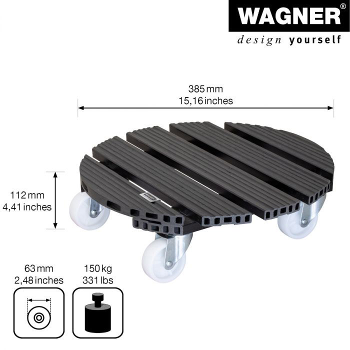 Multiroller Pflanzenroller WPC rund 380 mm für 100 kg