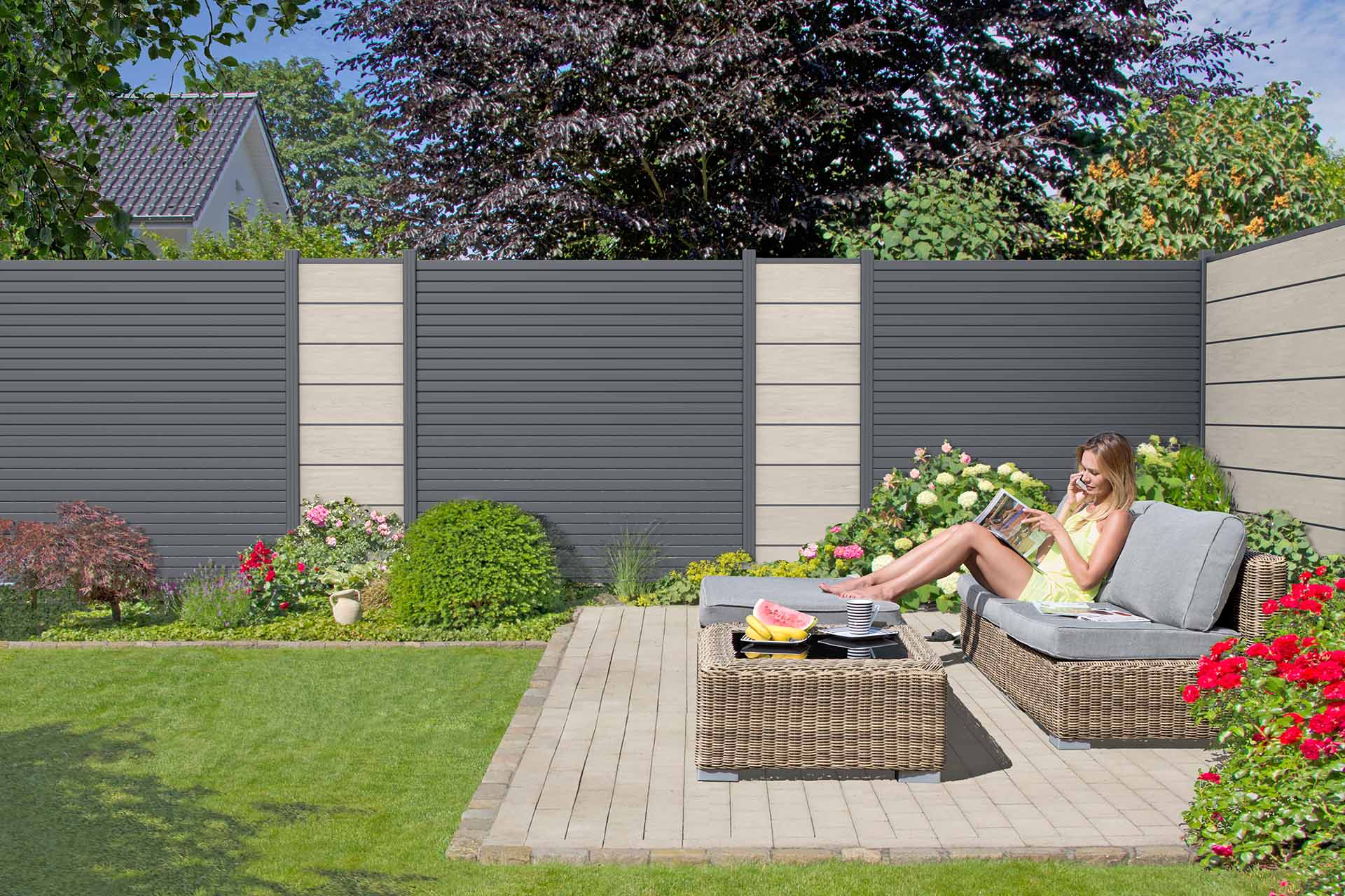 EASY-ROM Alu-Rhombuszaun Anthrazit, 90 x 180 cm