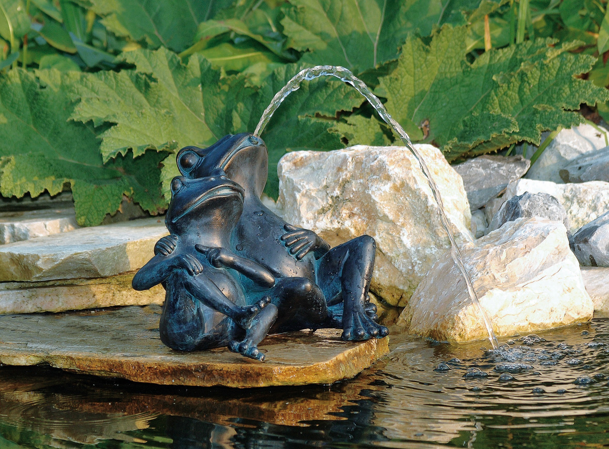 Ubbink Wasserspeier 2 Frösche Polyresin 22cm