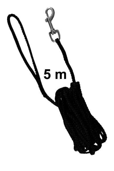 Schleppleine Ø 5 mm Nylon TRIXIE Länge 5 m schwarz