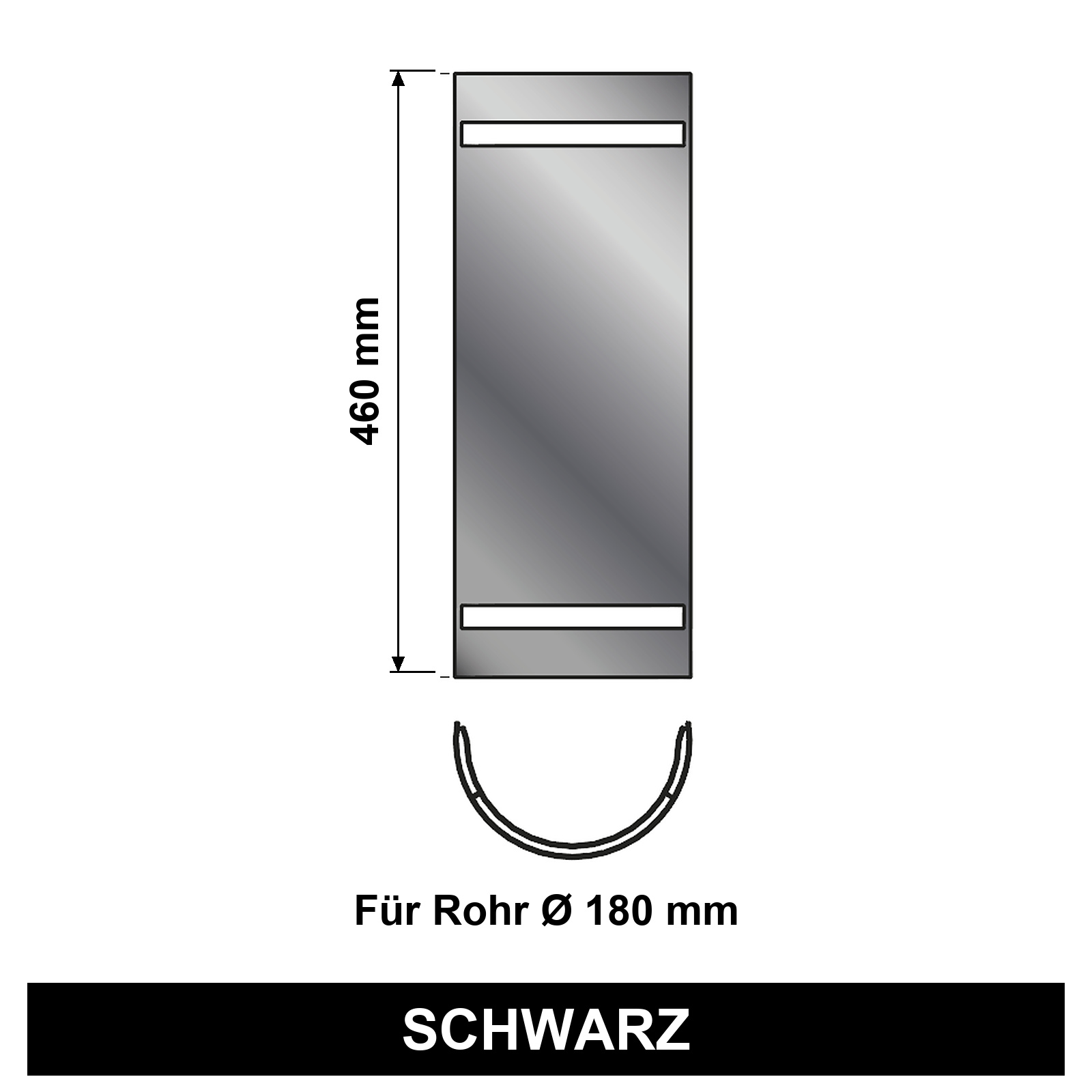 ediFire Hitzeschutz Rohr Ø 180 mm, schwarz
