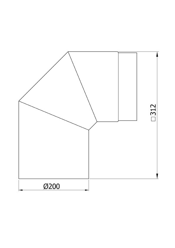 Ofenrohr / Rauchrohr Bogenknie 90° Ø200mm Senotherm schwarz ohne Tür