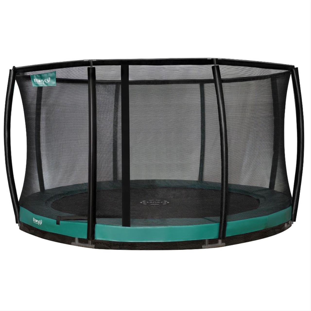 Trampolin InGround Etan Premium Gold 8 Netz Deluxe Ø244cm grün