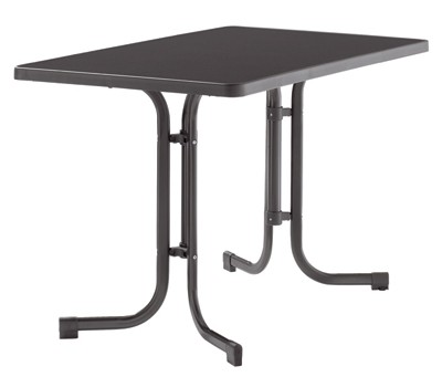 SIEGER Gartentisch / Klapptisch 115x70cm Stahl grau/Mecalit anthrazit