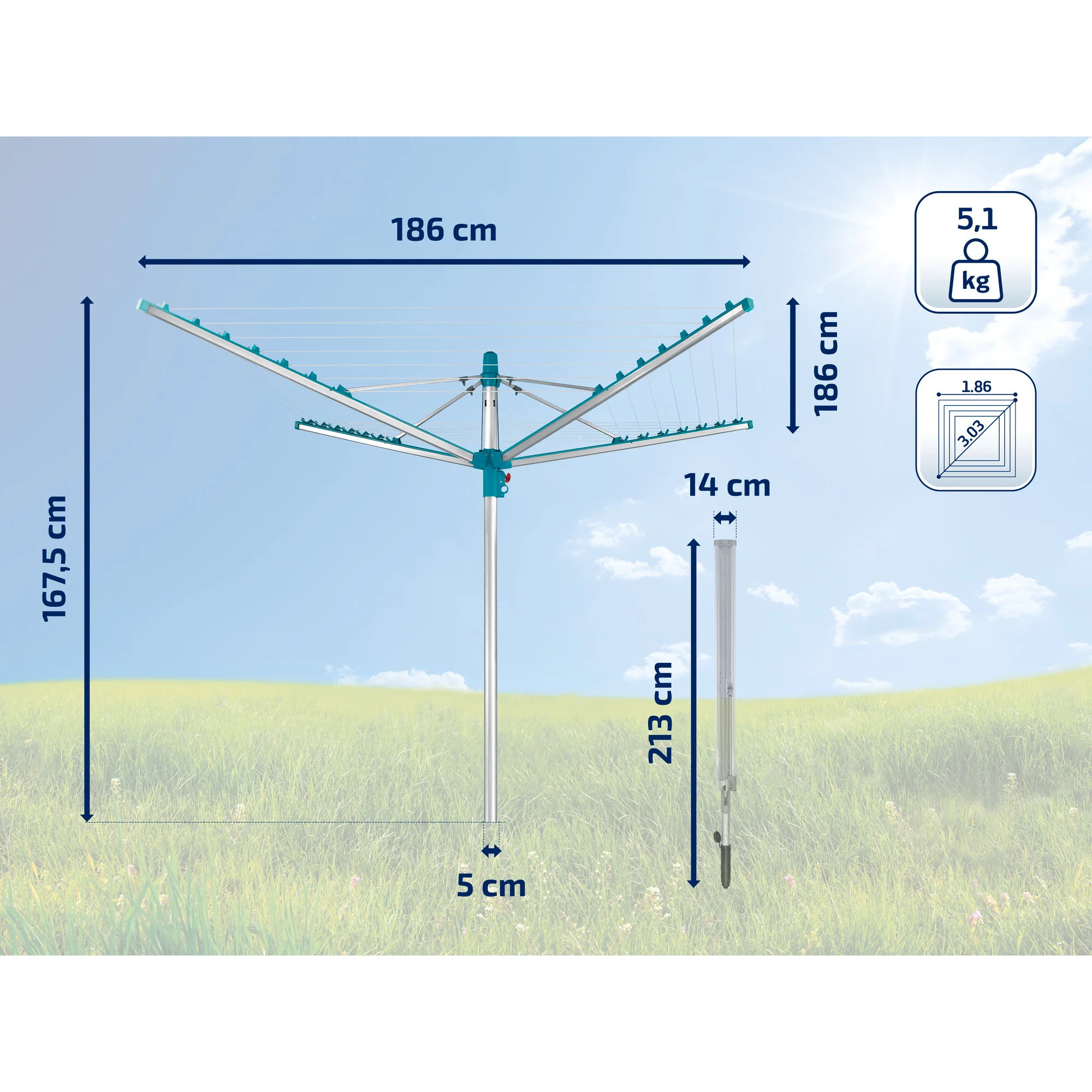 Wäschespinne Linomatic 400 Easy für 4 Wäscheladungen