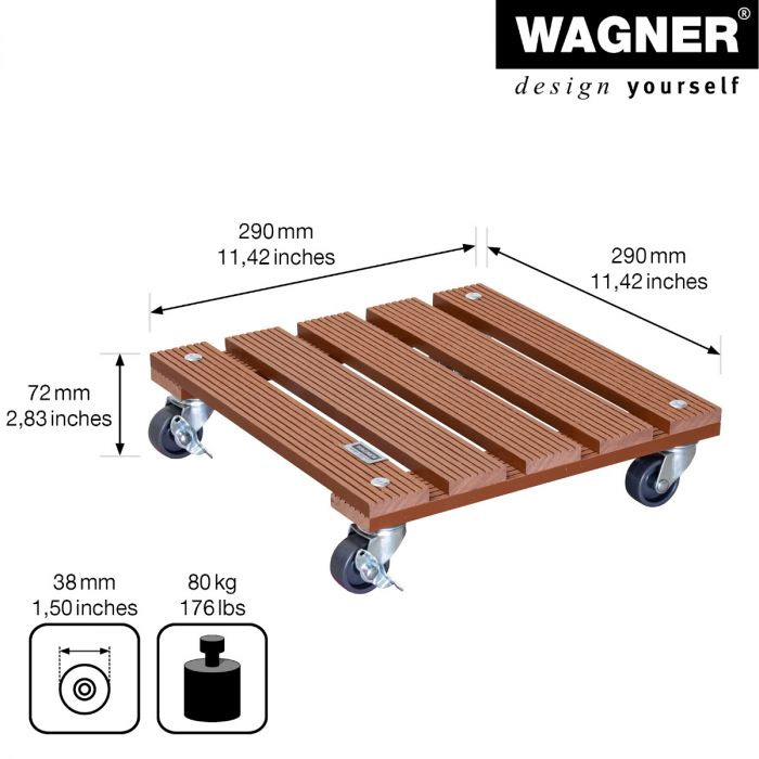 Multiroller Pflanzenroller WPC 290x290 mm für 80 kg